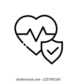 Check pulse line icon. Heartbeat, heart, fitness tracker, recognize, healthcare, cardiology, water drop. Biometry concept. Vector line icon on white background