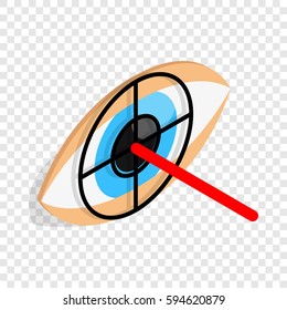 Check pupil of eye isometric icon 3d on a transparent background vector illustration