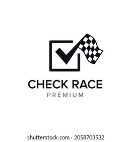 check race logo icon vector template