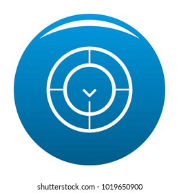 Check of radar icon vector blue circle isolated on white background 