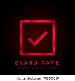 Check red chromium metallic logo