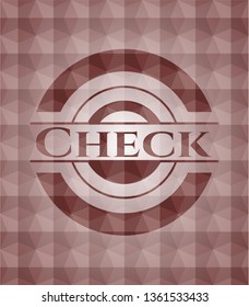 Check red polygonal badge. Seamless.