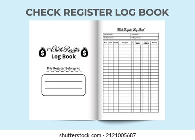 Check register journal interior. Balance checkbook and transaction tracker. Journal interior template. Check register logbook and balance checker. Bank deposit and transaction tracker notebook.