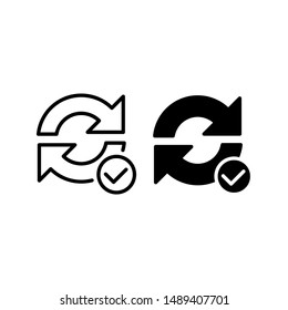 Check reload icon. With outline and glyph style