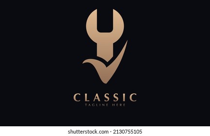 Check Repair abstract monogram vector logo template