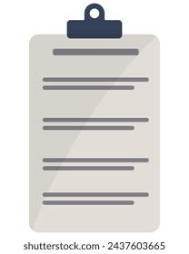 Check report icon in flat style isolated on white background.