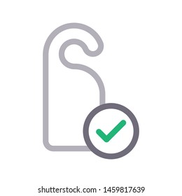 check room tag colour line vector icon