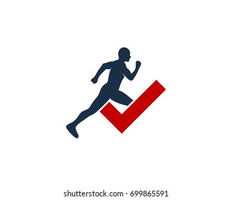 Check Run Icon Logo Design Element