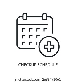 Überprüfen Sie die Symbole für dünne Linien im Zeitplan. Original Vektorgrafik.