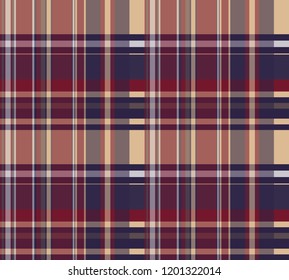 Check seamless pattern. English, scottish, irish tartan. Vector illustration.