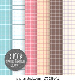 Check Seamless pattern. Geometrical vector background. Pastel light set. Seamless pattern can be used for wallpaper, pattern fills, web page background, surface textures