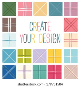 Check Seamless pattern. Geometrical vector background. Colorful set. Seamless pattern can be used for wallpaper, pattern fills, web page background, surface textures