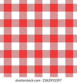 Compruebe el patrón sin fisuras. El rojo comprueba el fondo. Patrón geométrico de gingham repetido. Estilo escocés para el diseño de impresiones. Tejido de textura repetitiva a cuadros. Repetir el tejido de ajedrez. Ilustración del vector