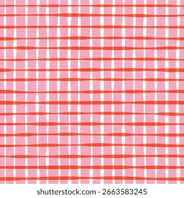 Check seamless pattern. Watercolor plaid texture, vector checkered summer print for shirts, tablecloths, clothes, bedding, blankets. 