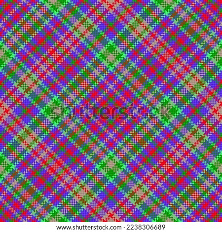 Check seamless plaid. Pattern tartan texture. Textile vector background fabric in green and violet colors.