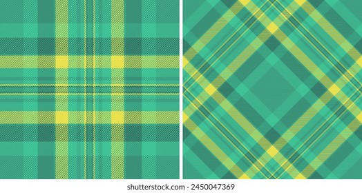 Prüfen Sie nahtlos geflochtene Vektorgrafik aus Tartan-Muster mit einer Textur Hintergrund Stoff Textil. Set in Lebensmittelfarben. Modetrends mit gemischten geraden Streifen.