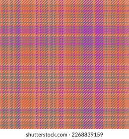 Check seamless tartan. Pattern fabric texture. Textile vector background plaid in violet and pastel colors.