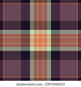 Check seamless textile of vector fabric pattern with a texture plaid tartan background in pink and black colors.