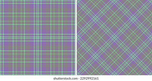 Check seamless texture. Vector tartan fabric. Plaid background textile pattern in set.