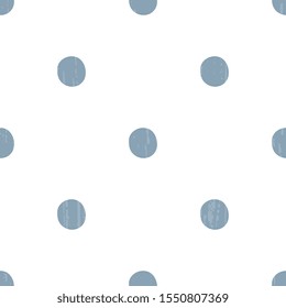 Check seamless vector rare patterns with blue cheerful polka dots on a white background. 
