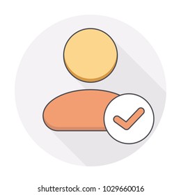 Check select user icon. Vector illustration