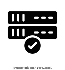 check server glyph flat vector icon