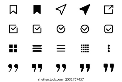  Check ,share and Quotation icon