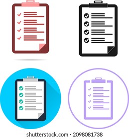Check sheet, list, lists icons set. Cartoon, vector illustration.