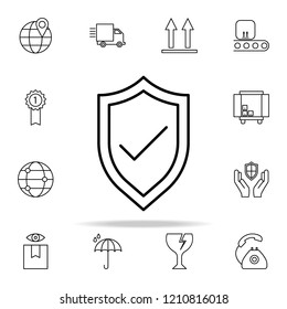 check shield icon. logistics icons universal set for web and mobile