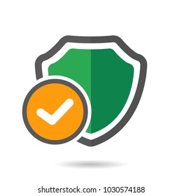 Check shield icon. Vector illustration