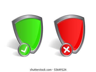 check shield illustration. Isolate on white background