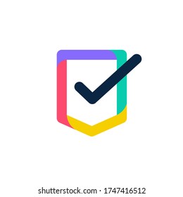 check shield logo vector icon illustration	