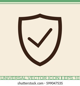 Check shield vector icon.