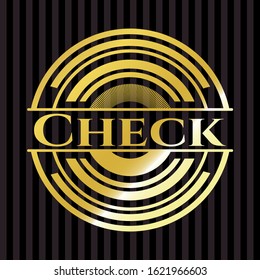 Check shiny badge. Vector Illustration. Detailed.