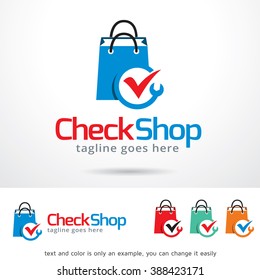 Check Shop Logo Template Design Vector