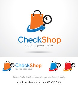 Check Shop Logo Template Design Vector
