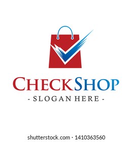 check shop, shop logo vector