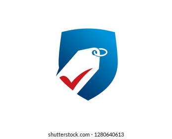 Check Shop, Tag Shop and Shield Symbol Template, Logo, Icon
