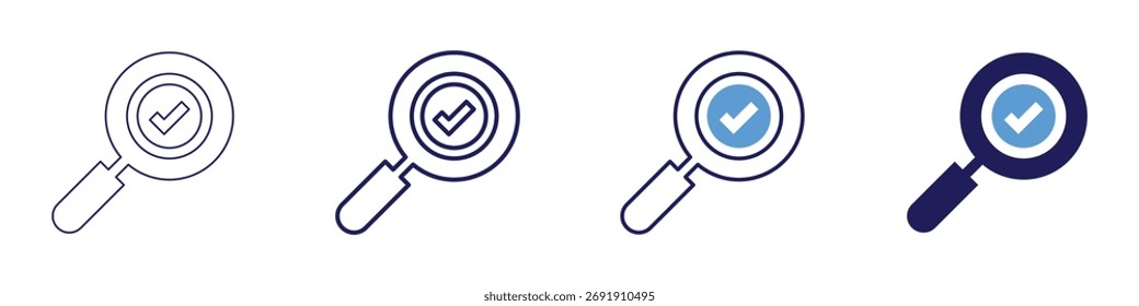 Compruebe el icono de signo en 4 estilos diferentes. Línea delgada, línea, línea en negrita, duotono. Estilo duotono. Trazo editable.