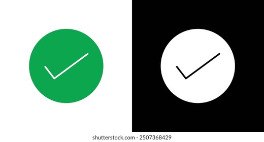 Check sign icon flat line symbol set.