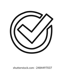Check Sign Icon linear vector graphics sign