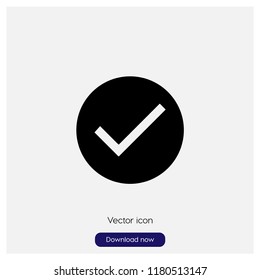 Check sign icon in trendy flat style isolated on grey background, modern symbol vector illustration for web