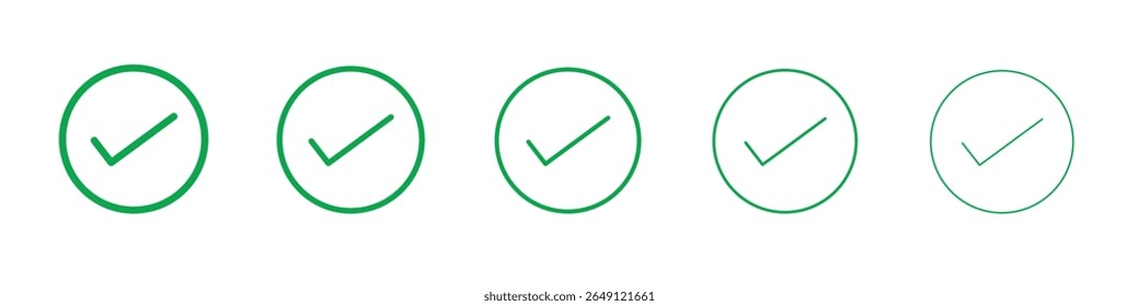 Check sign icon vector outline set illustration sign