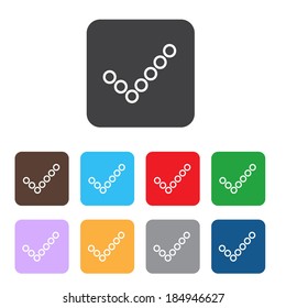 Check sign icon. Yes button. Colorful 9 buttons. Vector
