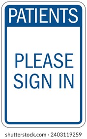 Check in sign and labels
