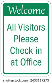 Check in sign and labels