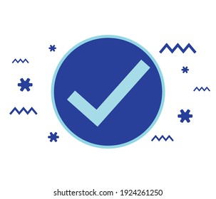 Überprüfen Sie die Zeichen Logo-Vektorgrafik oder Symbol. Akzeptieren Sie das OK-Symbol für die Genehmigung oder Checkliste.

