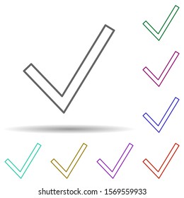 Check sign multi color icon. Simple thin line, outline vector of web icons for ui and ux, website or mobile application