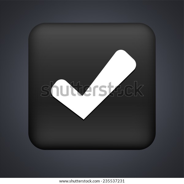 Check Sign On Black Square Button Stock Vector (Royalty Free) 235537231