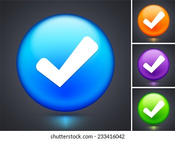 Check Sign on Blue Round Button